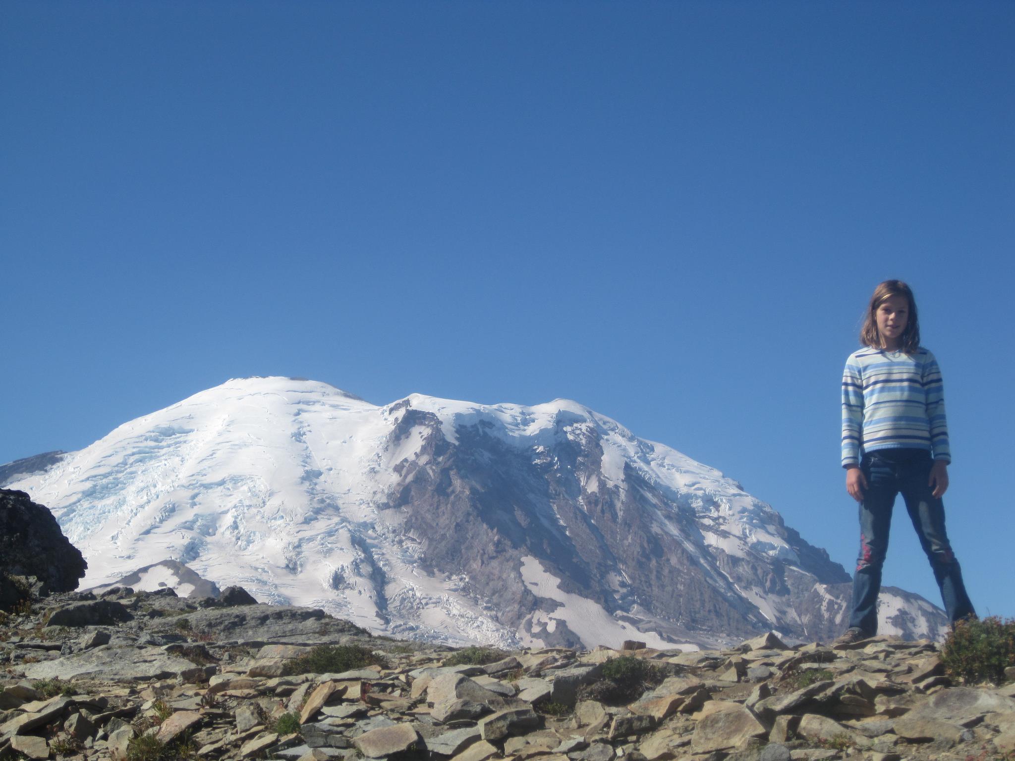 The author's daughter on a hike at Rainier. Credit: Jonathan Shipley