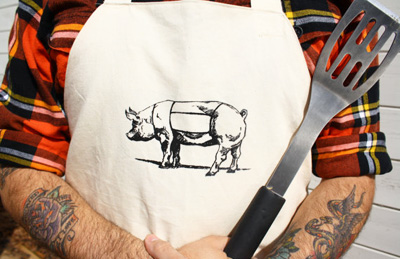 Butcher's apron by the Bohemian Habits Etsy shop