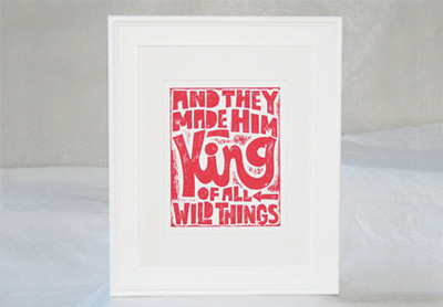 Where The Wild Things Are print by Raw Art Letterpress