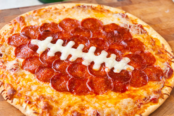 Super Bowl Snack: pepperoni football pizza by Babble