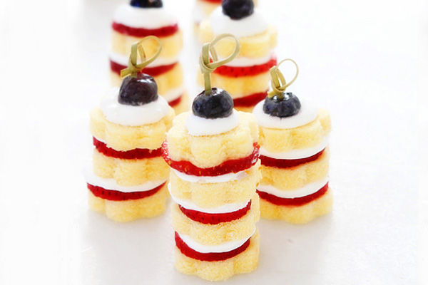 4th of July strawberry shortcake stacks by Bakers Royale