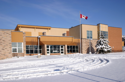 canadian school in the snow