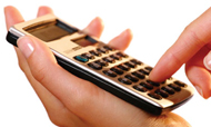 Hands holding calculator