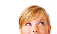 Woman's eyes looking upward