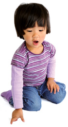 Girl playing with puzzle