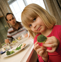Girl with broccoli