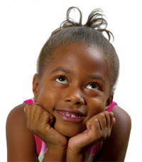 Little girl daydreaming