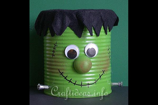 Halloween Decorations and Crafts for Kids DIY Frankenstein Can