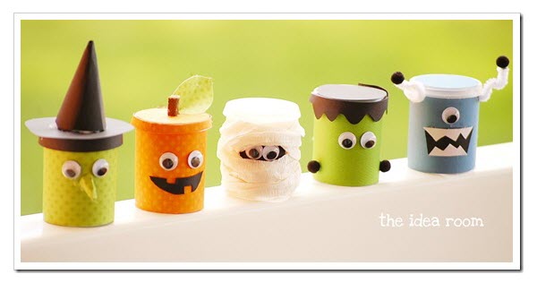 Halloween Decorations and Crafts for Kids Play Dough Can Monsters