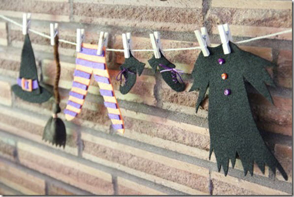 Halloween Decorations and DIY Crafts for Kids Witches Laundry Line Garland