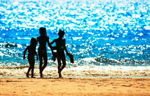 Walking on the beach