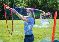 "Giant bubbles for outside summer fun in the yard"