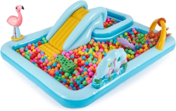 "Inflatable jungle pool for summer fun in the yard"