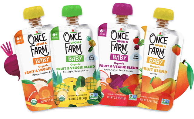 "Baby food pouches from Once upon a Farm"