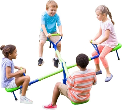 "Quad-seat teeter-totter for summer fun in the yard"