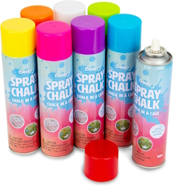 "Spray chalk for summer fun in the yard"