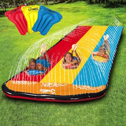 "Inflatable water slide for summer fun in the yard"
