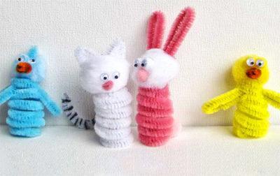 Pipe cleaner puppets
