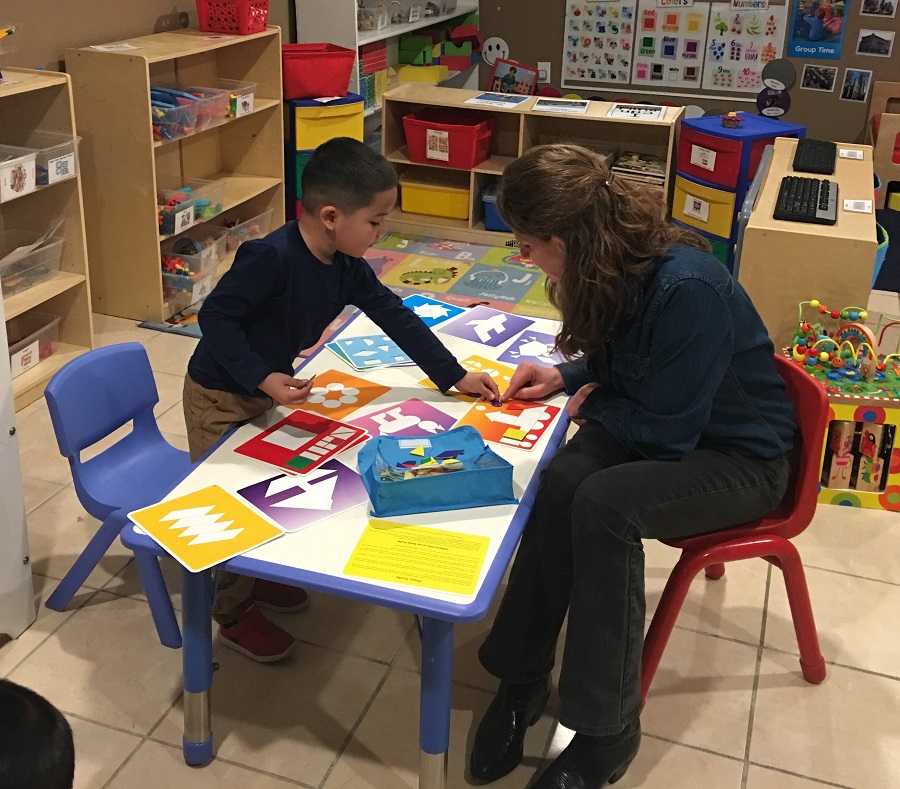 Rep. Tana Senn visits a child-care center