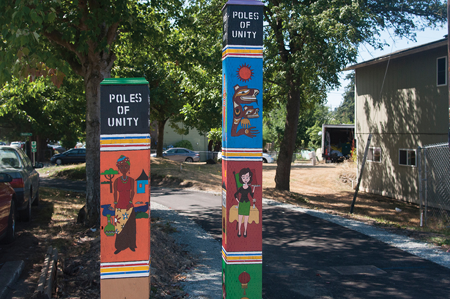 painted poles