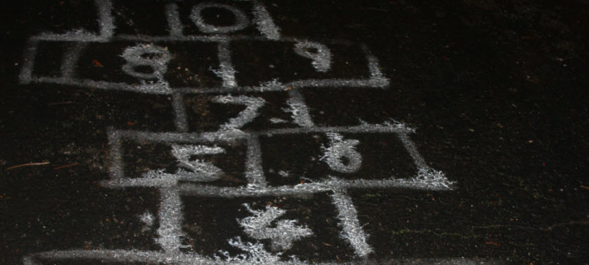 After-dark hopscotch with glow in the dark paint