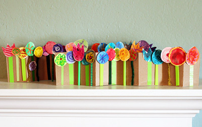 Paper flower collage