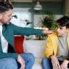 Dad supporting his teenage son with mental health stigma