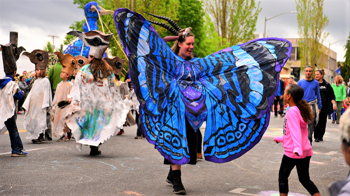 Butterfly costume in Procession of the Species
