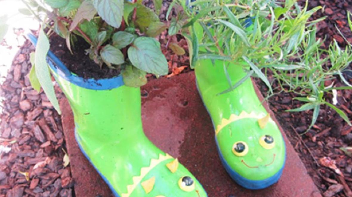 Rain boot planters