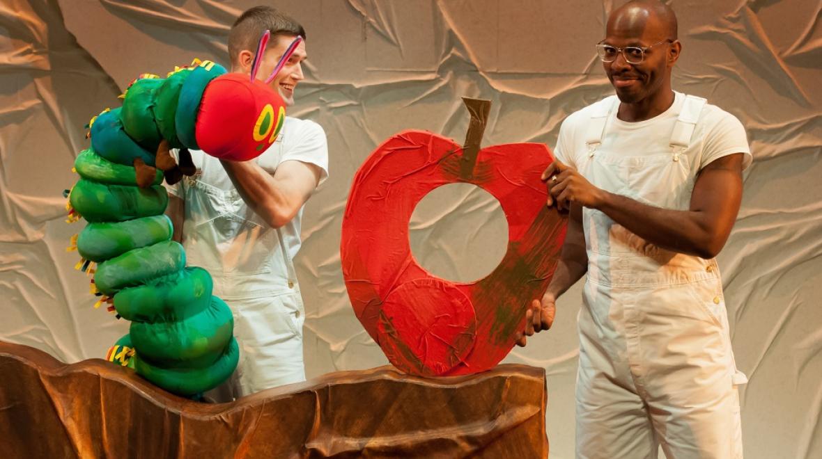 The Very Hungry Caterpillar puppet in Seattle Children's Theatre show