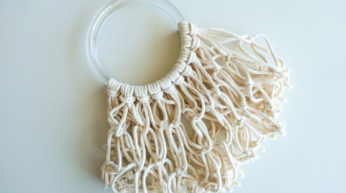DIY woven macrame handbag