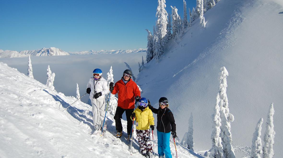 Fernie Alpine Resort kids on mountain in the snow