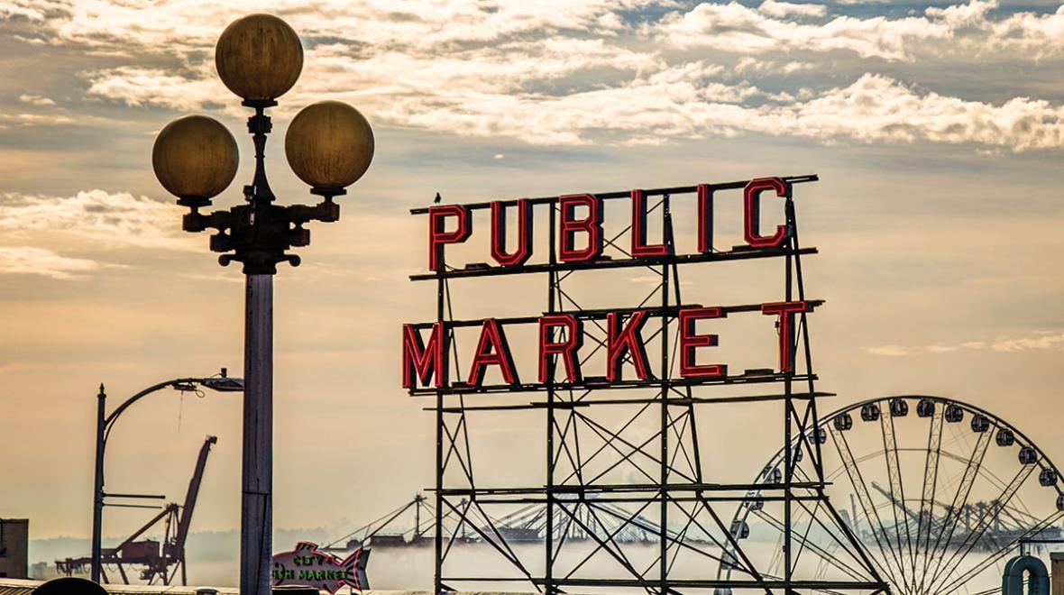 Pike Place Market's Public Market sign