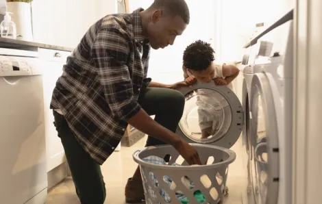 Dad-and-son-doing-laundry