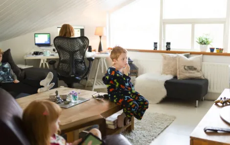Mom-working-from-home-with-kids