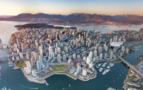 Shot of Vancouver, BC from above