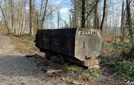 Ghost town hikes near Seattle include Franklin townsite ghost town and mine, abandoned rail car