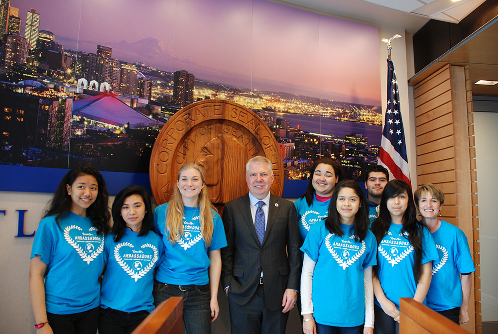 Youth Ambassadors with Seattle Mayor Ed Murray