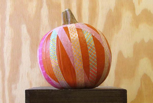 Halloween no-carve washi tape pumpkin by Make Something Happy