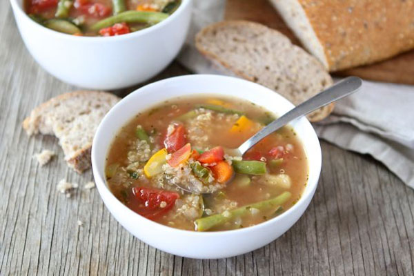 Great soups to make this winter: Quinoa vegetable soup by Two Peas & Their Pod