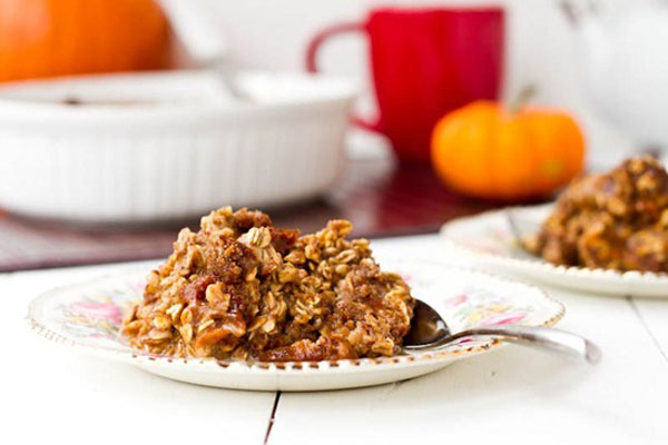 Thanksgiving leftovers idea: Leftover pumpkin pie breakfast casserole by Oh How She Glows