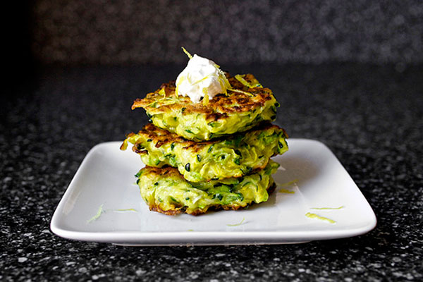 Healthy Thanksgiving side dish: Zucchini fritters by Smitten Kitchen