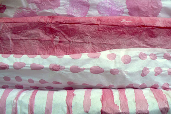 Creative ideas for using beets: Handmade beet-dyed gift wrap by The Gifted Blog 