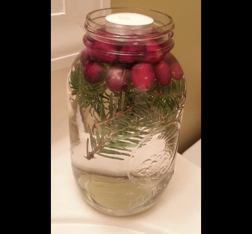 Rustic Christmas jar light