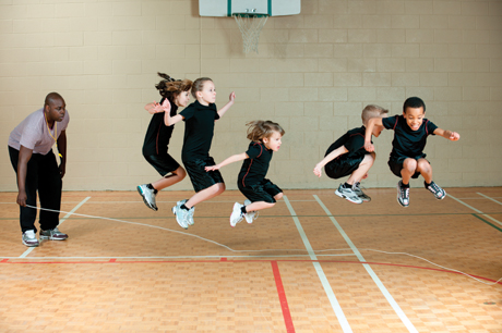 Kids in gym class battling obesity importance of physical education active girls and boys