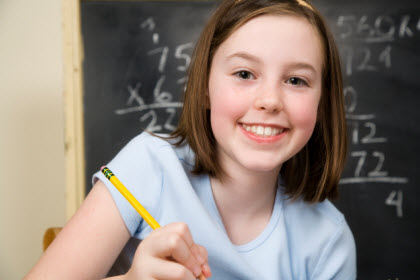 girl enjoying math