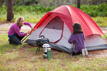 A cool mom can pitch her own tent