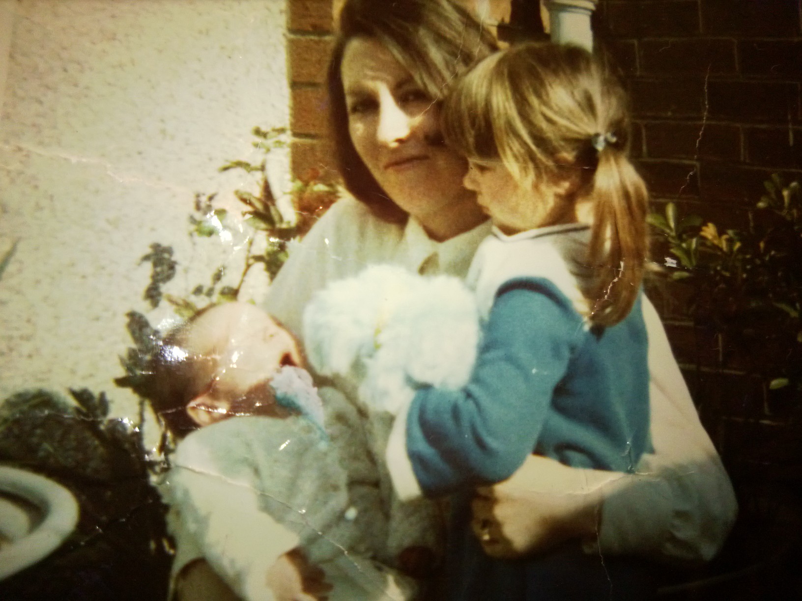 Rachel and her mother shortly after her baby brother was born