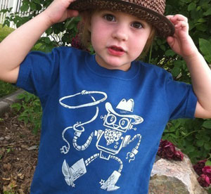 Cowboy robot t-shirt by Crowsmack on Etsy