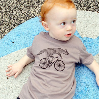Fox on a bike t-shirt by Dark Cycle Clothing on Etsy